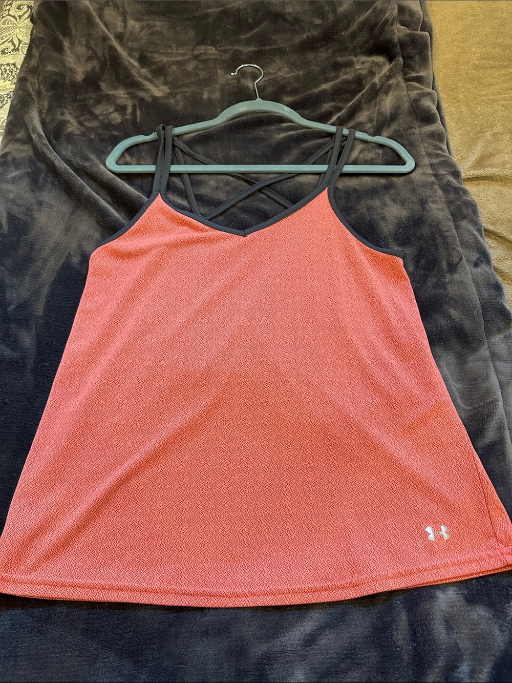 Under Armour Coral Tank with Gray Strappy Back